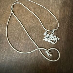 Godmother Of Twins Necklace UNTESTED Marker DFJ Sterling 925 Italy Appx 24"